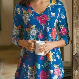 Soft surroundings beautiful floral birds cerulean